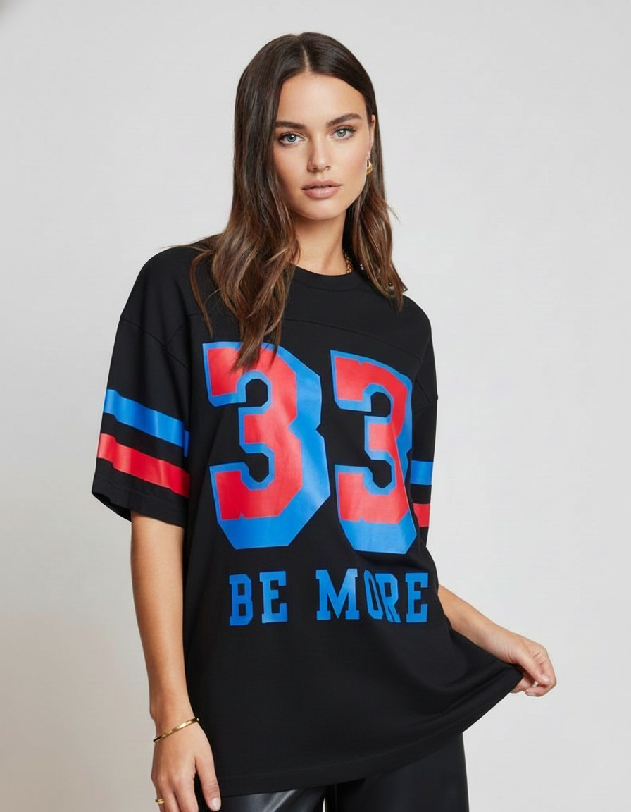 Women’s Oversized Graphic T-Shirt – “33 Be More” P