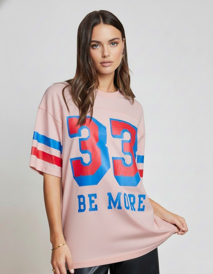 Women’s Oversized Graphic T-Shirt – “33 Be More” P